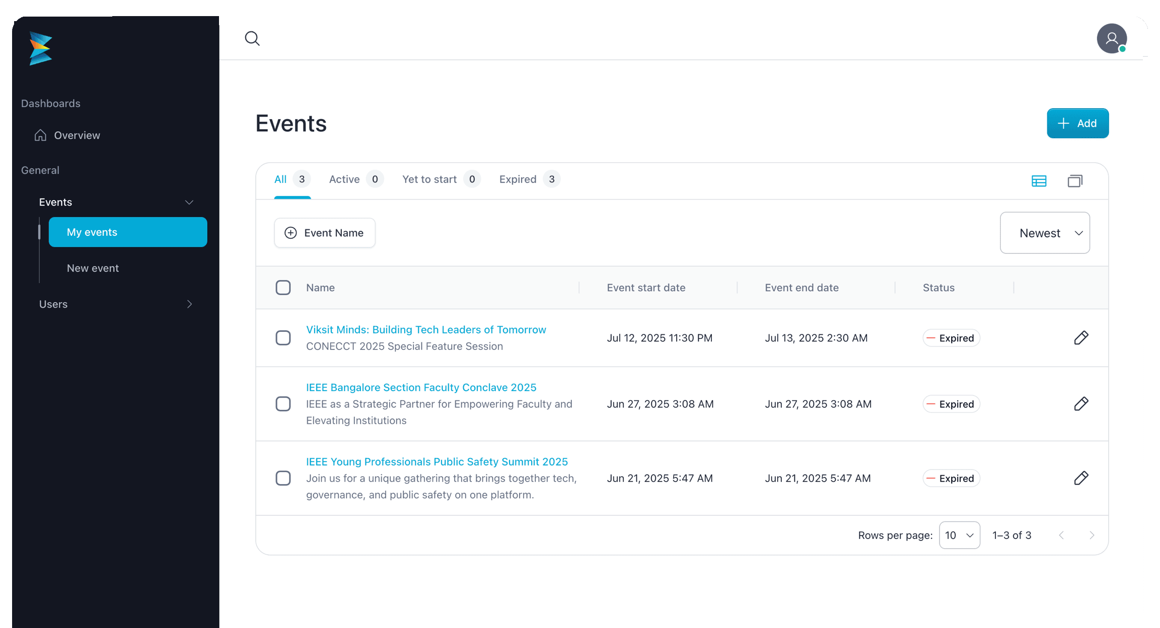 Manage Multiple Events